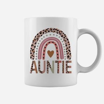 Blessed Auntie Funny Leopard Boho Cute Rainbow Coffee Mug | Crazezy