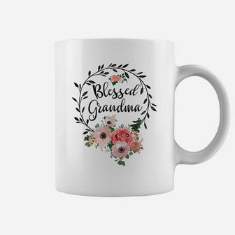 Blessed Grandma Shirt For Women Flower Decor Grandma Coffee Mug | Crazezy AU