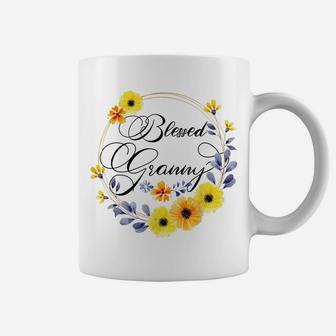 Blessed Granny Shirt For Women Beautiful Flower Floral Coffee Mug | Crazezy UK