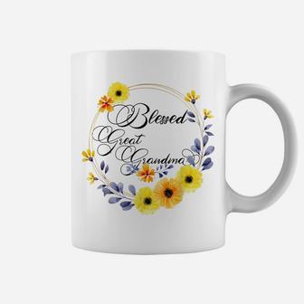Blessed Great Grandma Shirt For Women Beautiful Flower Coffee Mug | Crazezy