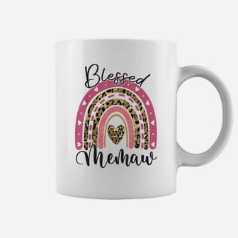 Blessed Memaw Funny Leopard Boho Rainbow Memaw Life Coffee Mug | Crazezy