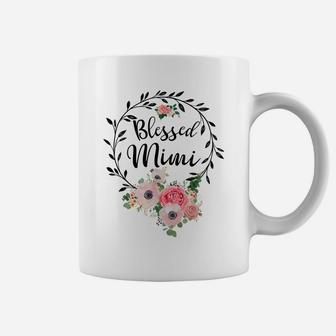 Blessed Mimi Shirt For Women Flower Decor Grandma Coffee Mug | Crazezy DE