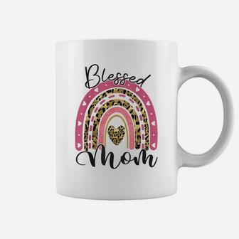 Blessed Mom Funny Leopard Boho Rainbow Mom Life Coffee Mug | Crazezy