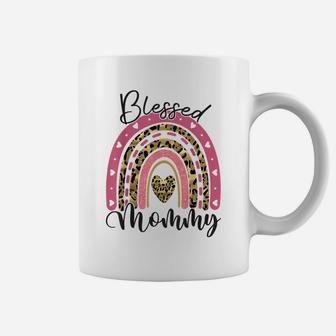 Blessed Mommy Funny Leopard Boho Rainbow Mommy Life Coffee Mug | Crazezy