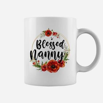 Blessed Nanny Floral Flower Mom Grandma Mothers Day Coffee Mug | Crazezy AU