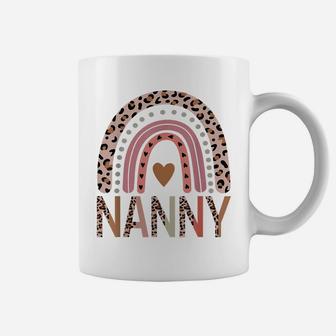 Blessed Nanny Funny Leopard Boho Cute Rainbow Coffee Mug | Crazezy