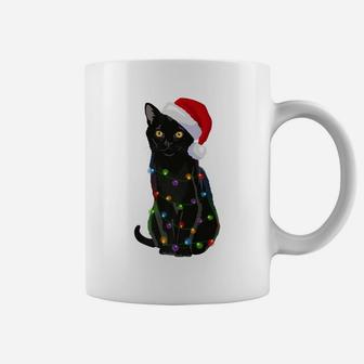 Bombay Cat Christmas Lights Xmas Cat Lover Santa Hat Coffee Mug | Crazezy AU