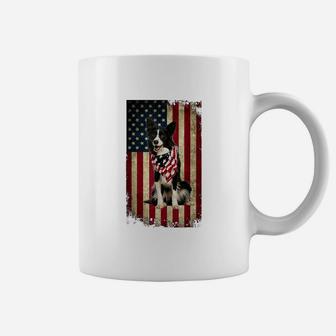 Border Collie America Flag 4th Of July Independence Day Coffee Mug - Thegiftio UK