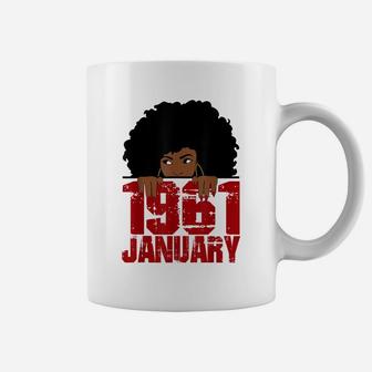 Born In January 1961 60Th Birthday Black Women Gift Coffee Mug | Crazezy DE