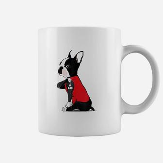 Boston Terrier I Love Dad Tattoo Funny Boston Terrier Coffee Mug - Thegiftio