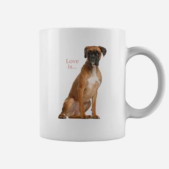 Boxer Dog Shirt Dog Mom Dad Love Is Puppy Pet Women Men Kids Coffee Mug | Crazezy