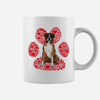 Boxer Valentines Day Dog Love Paw Coffee Mug | Crazezy