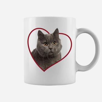 British Shorthair Cat Heart Love Portrait Coffee Mug | Crazezy