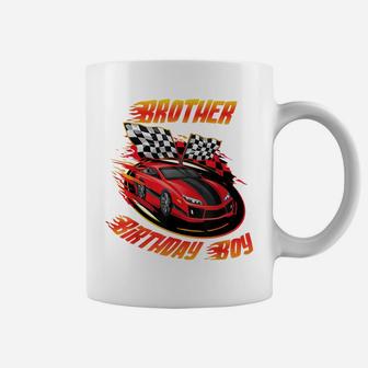 Brother Of The Birthday Racing Car Driver Matching Family Coffee Mug | Crazezy