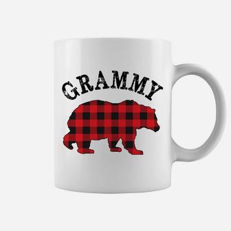 Buffalo Red Plaid Grammy Bear Matching Couple Xmas Pajama Coffee Mug | Crazezy DE