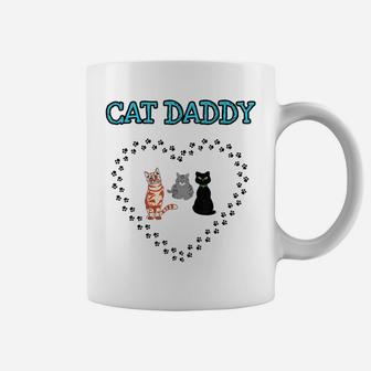 Cat Daddy Heart Three Cats Lovers Guys Men Novelty Gift Coffee Mug | Crazezy AU