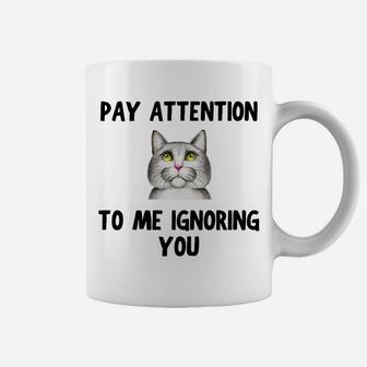 Cat Lovers Pay Attention To Me Ignoring You Funny Novelty Coffee Mug | Crazezy