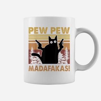 Cat Pew Pew Madafakas Vintage Crazy Cat Lovers Funny Tee Coffee Mug | Crazezy AU