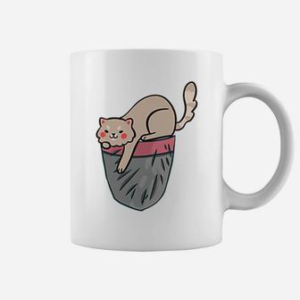 Cat Pocket Kitty Face Themed Gifts Pet Kitten Animal Lover Coffee Mug | Crazezy
