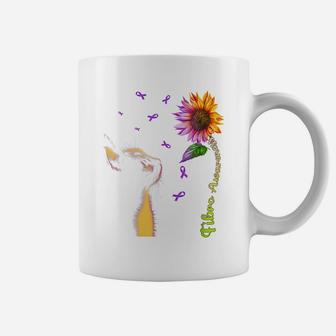 Cat Sunflower Fibro Awareness Coffee Mug | Crazezy AU
