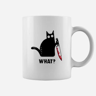 Cat What Funny Black Cat Coffee Mug | Crazezy