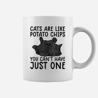 Cats Are Like Potato Chips Shirt Funny Cat Lovers Tee Kitty Coffee Mug | Crazezy CA
