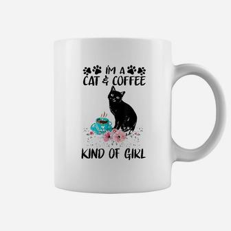 Cats Lover Cat And Coffe Kind Of Girl Coffee Mug | Crazezy UK