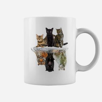Cats Reflection Gift Friend Cat Lovers Cute Tiger Coffee Mug | Crazezy