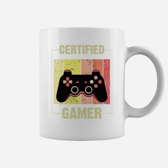Certified Gamer Retro Funny Video Games Gaming Boys Girls Coffee Mug | Crazezy