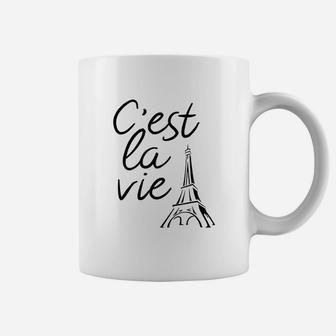 Cest La Vie French Phrase And Eiffel Tower Coffee Mug | Crazezy CA