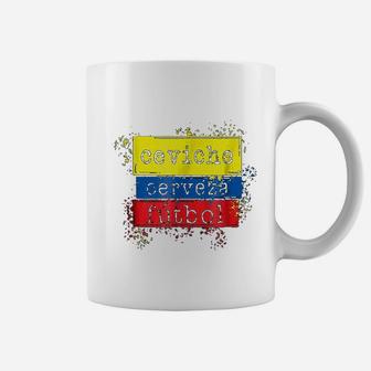 Ceviche Cerveza Futbol Funny Ecuador Flag Soccer Coffee Mug - Thegiftio