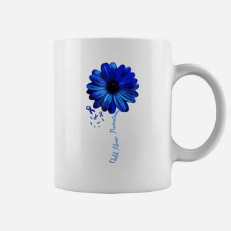 Child Abuse Awareness Beautiful Flower Blue Ribbon Coffee Mug | Crazezy