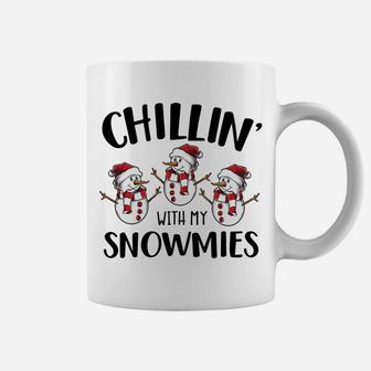 Chillin' With My Snowmies Xmas Snowman Gift Sweatshirt Coffee Mug | Crazezy