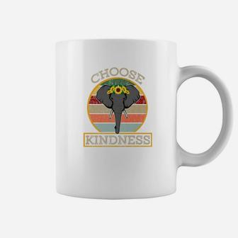 Choose Kindness Autism Quote Elephant Sunflower Retro Coffee Mug - Thegiftio UK