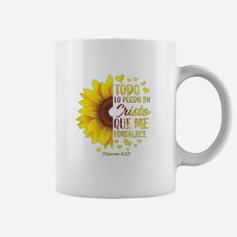 Christian Spanish Gift Women Religious Verse Sunflower Coffee Mug | Crazezy