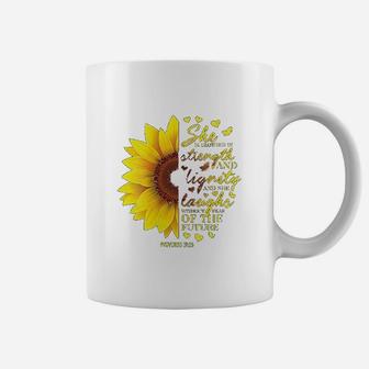 Christian Verse Sunflower Scripture Religious Gift Her Coffee Mug | Crazezy