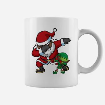 Christmas African American Dabbing Santa Claus Elf Dab Gift Coffee Mug | Crazezy