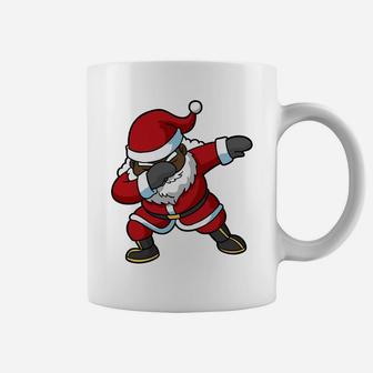 Christmas Dabbing Black African American Santa Coffee Mug | Crazezy