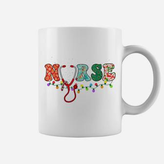 Christmas Holiday Top Scrub Nurses Santas Favorite Nurse Coffee Mug | Crazezy