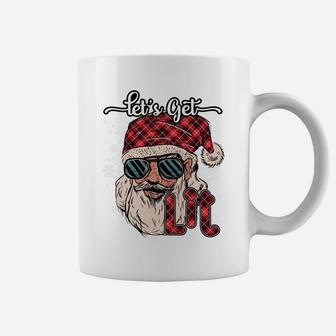 Christmas Lets Get Lit Funny Santa Xmas Men Women Coffee Mug | Crazezy CA