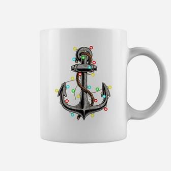 Christmas Lights Anchor Boating Sailing Funny Boat Xmas Gift Coffee Mug | Crazezy CA