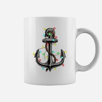 Christmas Lights Anchor Boating Sailing Funny Boat Xmas Gift Sweatshirt Coffee Mug | Crazezy CA