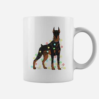 Christmas Lights Doberman Dog Lover Funny Xmas Gift Coffee Mug | Crazezy CA