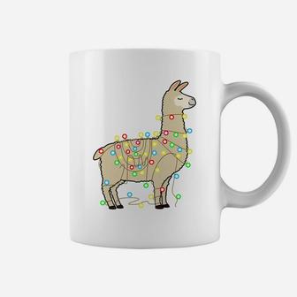 Christmas Lights Llama Lover Funny Xmas Holiday Gift Coffee Mug | Crazezy UK