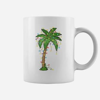 Christmas Lights Palm Tree Beach Funny Tropical Xmas Gift Coffee Mug | Crazezy DE