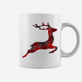 Christmas Red & Black Buffalo Plaid Reindeer Deer Sweatshirt Coffee Mug | Crazezy