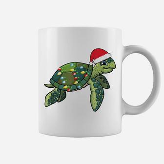 Christmas Sea Turtle With Santa Hat Holiday Cute Gift Pajama Coffee Mug | Crazezy AU