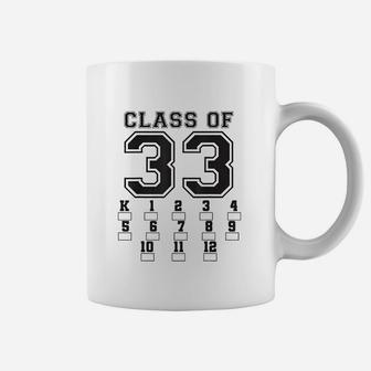 Class Of 2033 Grow With Me Back To School Checkmarks Graphic Coffee Mug | Crazezy