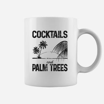 Cocktails And Palm Cute Summer Vacation Coffee Mug | Crazezy DE