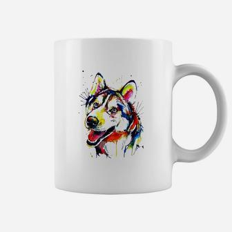 Colorful Husky Dog Lover Coffee Mug | Crazezy UK
